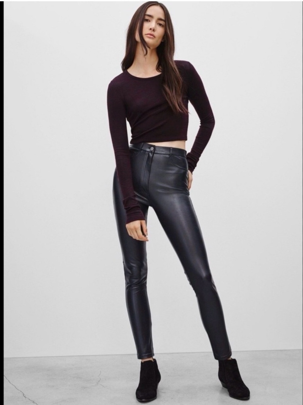 Wilfred Black Faux Leather Pants